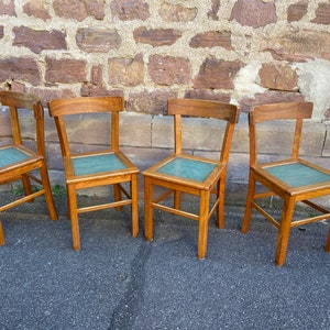 4 cadeiras de bistrô design brutalista 1950 chapo madeira de pedra Maison Regain