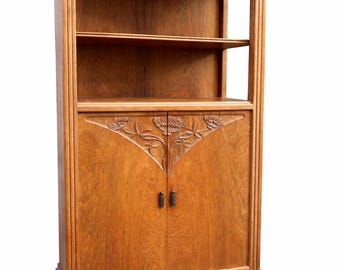 Small Art Deco Parisian Mid-century vintage bookcase/side table in mahogany veneer, 1950s