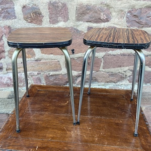 Paire de tabourets scandinave 1950 vintage formica hocker stool