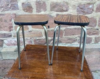 Paire de tabourets scandinave 1950 vintage formica hocker stool