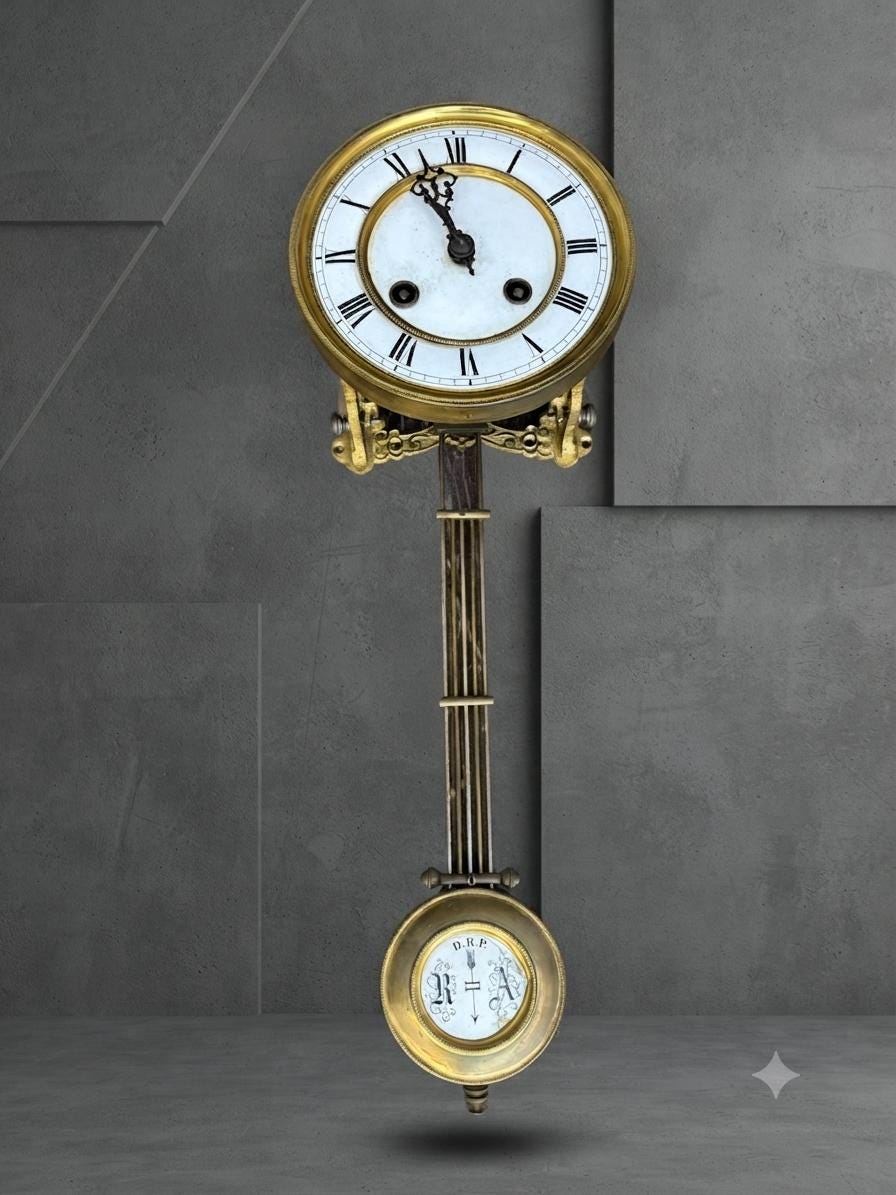 HOTEL NAPOLI デザイン 掛時計　ビンテージ　大型　オブジェ 1890 Antique Clock - Etsy