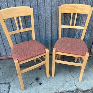ref 295 pair of bistro chairs Restaurant bistro chairs no bentwood 1990s french restaurant no Thonet Viennoise brutalise beech naturel