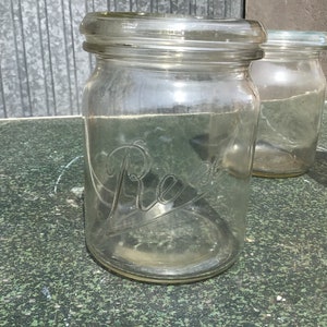 Vintage Bombonnière Rillenglas Ruhrglas 1 L Canning Jar or Canister Germany with Lid 1950s jar