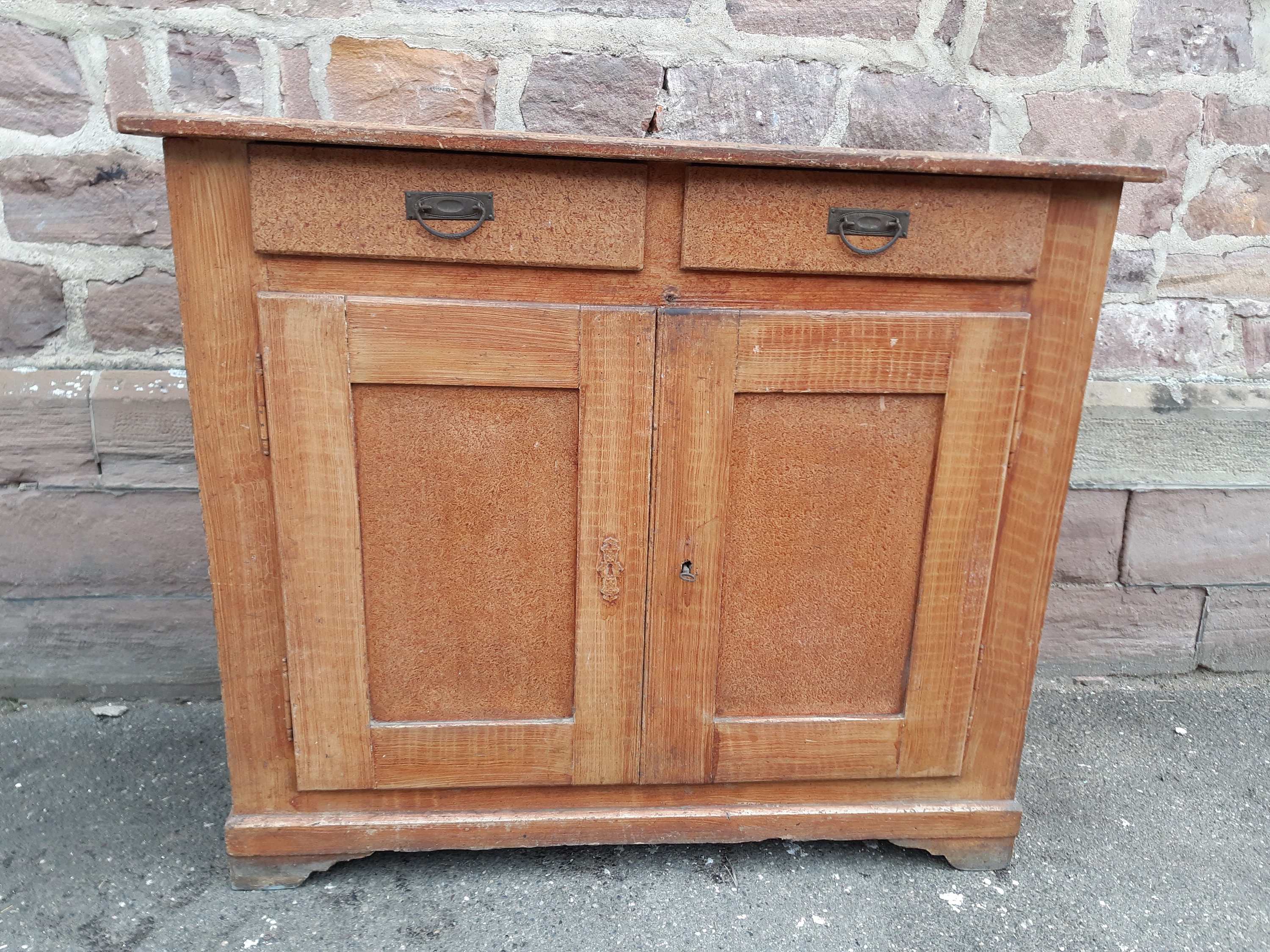 Enfilade Sapin Alsace French Cottage Buffet Kitchen Sideboard 1920S