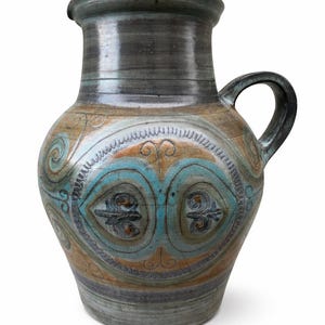 Vintage stoneware vase in the shape of a pitcher, JDL Jean De Lespinasse Vallauris