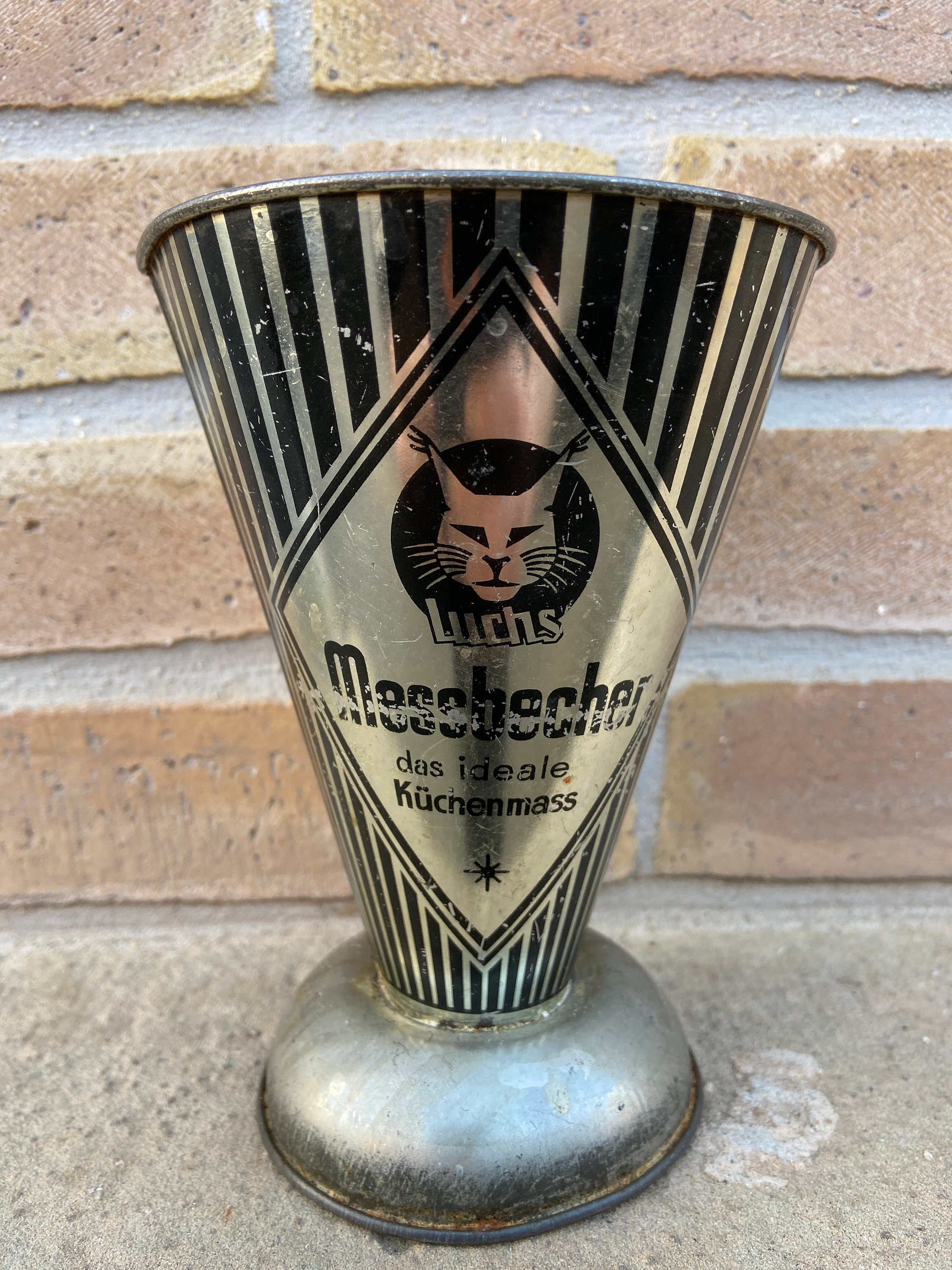 Mid Century German Kitchen Measuring Cup By Luchs Lynx Decoration Messbecher Aus Blech