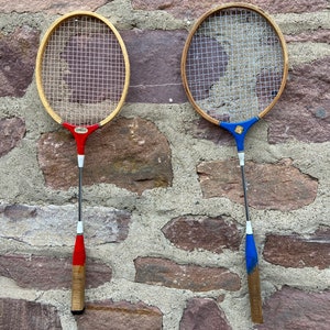 Ancienne raquette de badminton en bois (Regent, Dunlop, etc.) - Ben & Flo