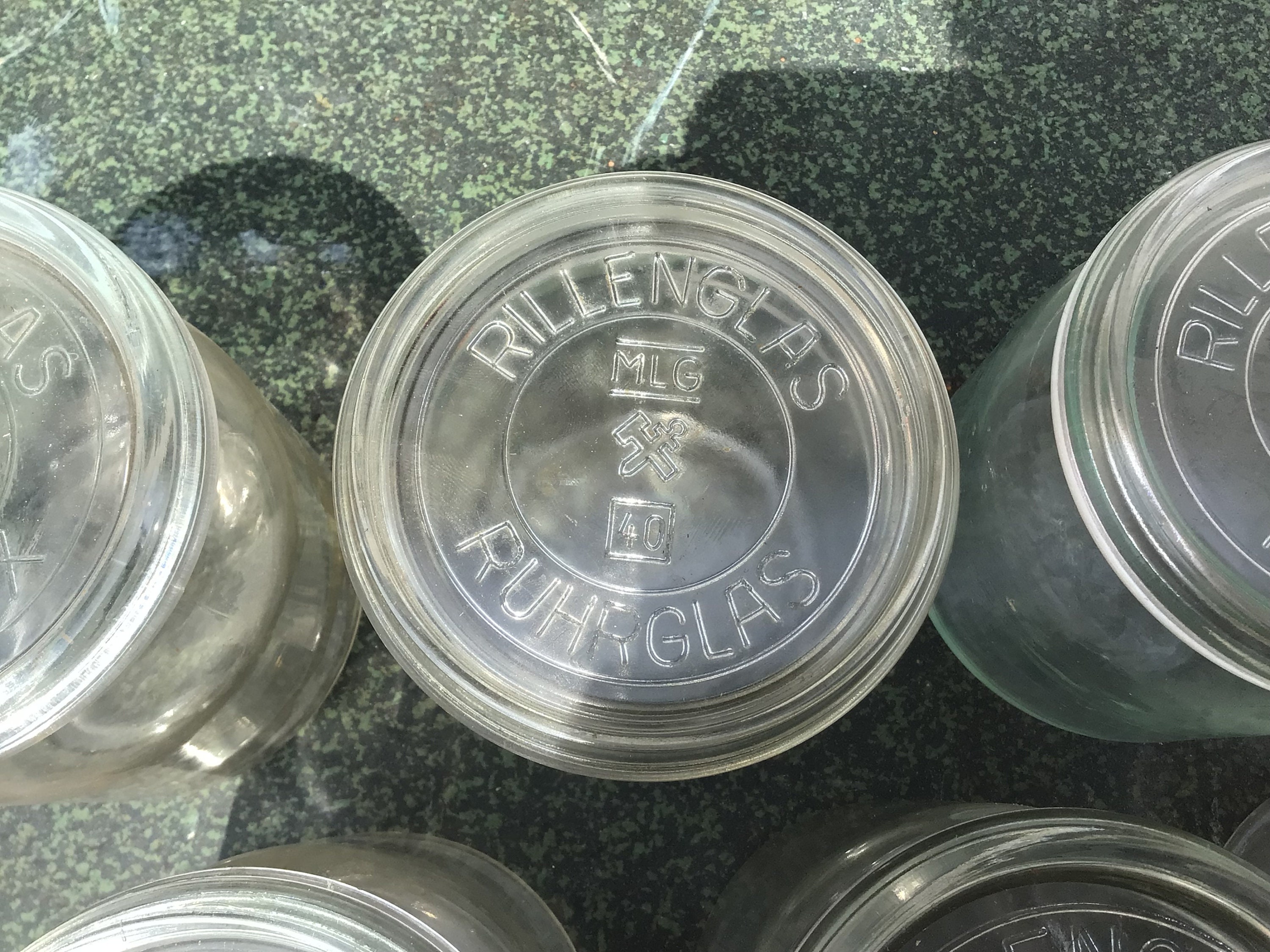 Vintage Bombonnière Rillenglas Ruhrglas 1 L Canning Jar or Canister Germany With Lid 1950s Jar