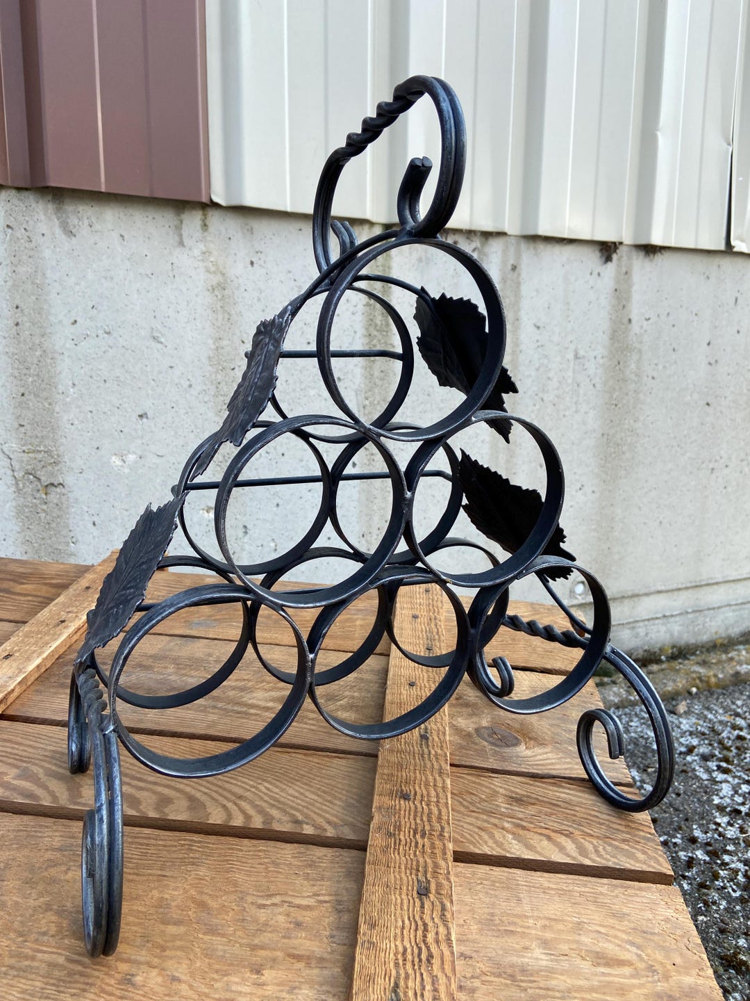 Wine Rack Kitchen French Wine Cellar Wrought Iron Bottles Rack Vintage ...