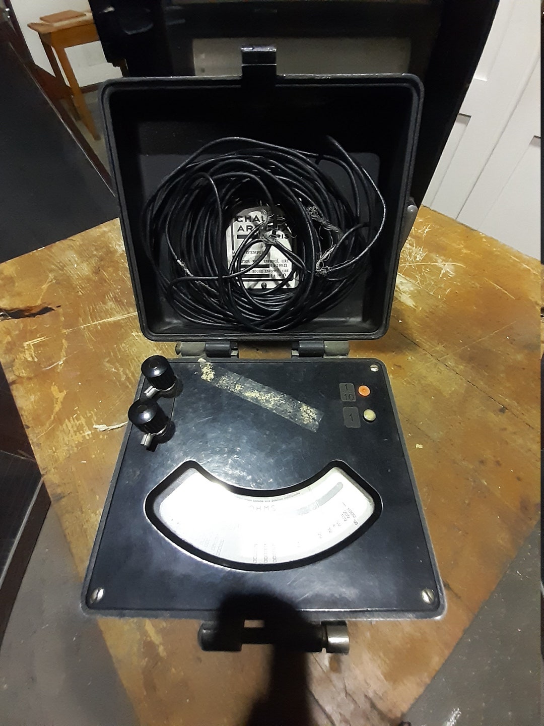 ANCIEN CADRAN MESURE electrique ampere aperiodique laiton CHAUVIN ET