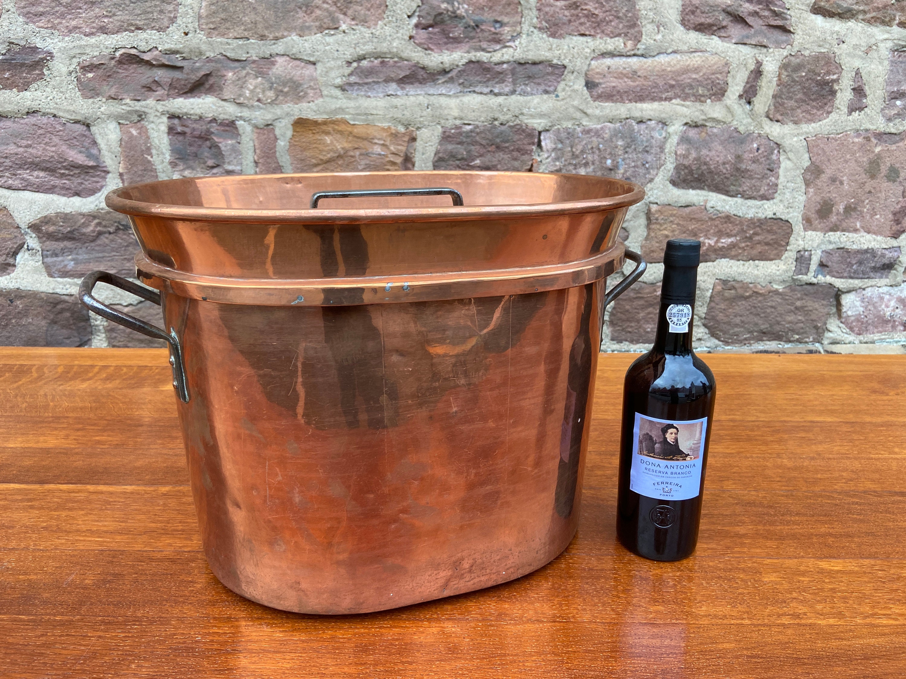 Very Large castle quality Braisière Daubière tinned copper stockpot french copper Paris XIXth