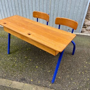 pupitre Bureau d&#39;écolier banc vintage industrial style school desk french