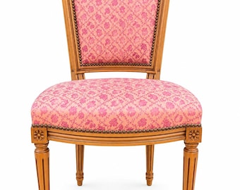 Set of 4 elegant French chairs Louis XVI style vintage 1960 rococo Provence upholstered chairs