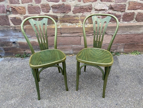 2 Viennese-style Bentwood Bistro Chairs, Thonet Kohn 193 Vintage