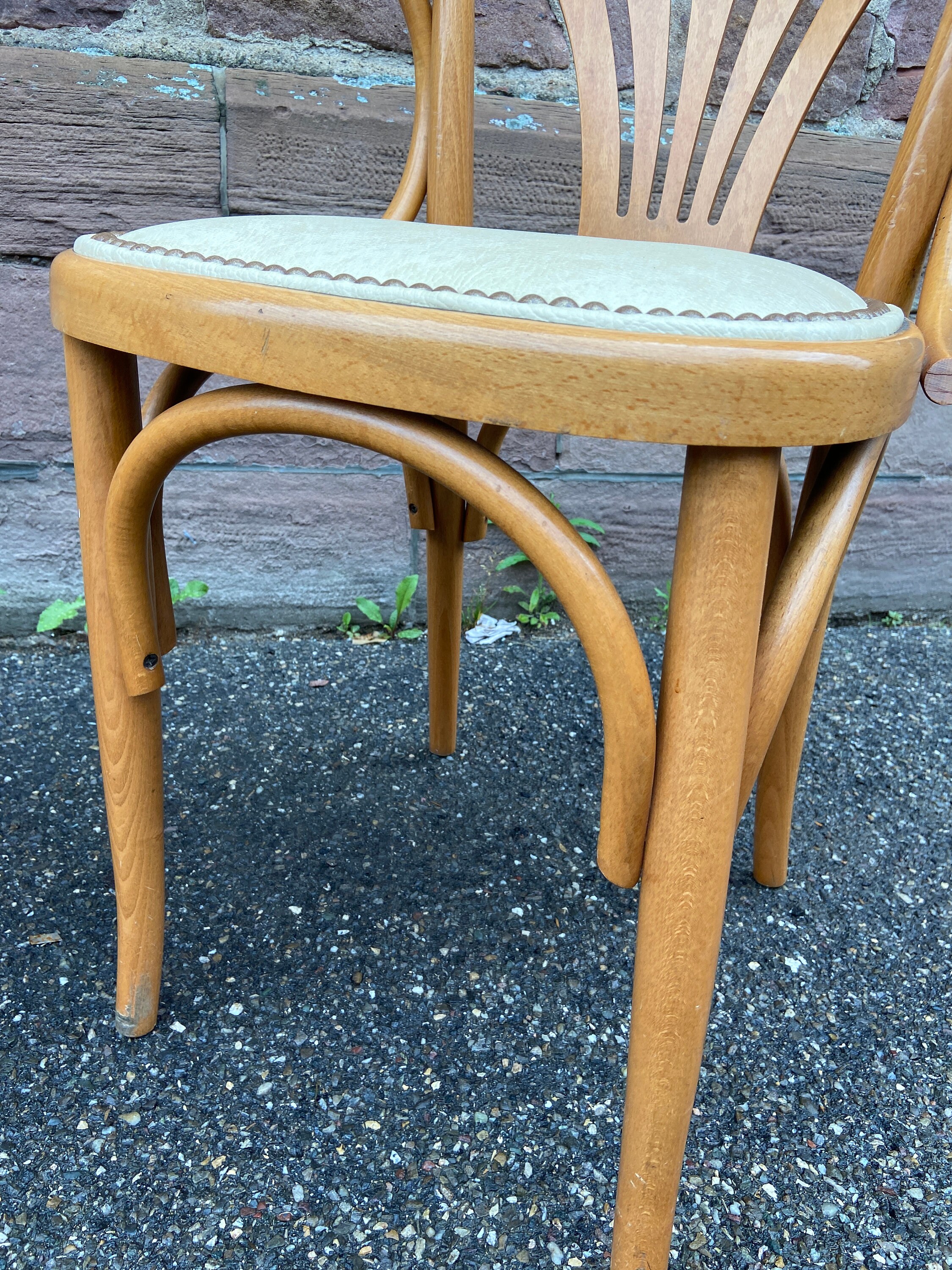 2 Armchairs Viennese curved wood chairs baumann style vintage Etsy