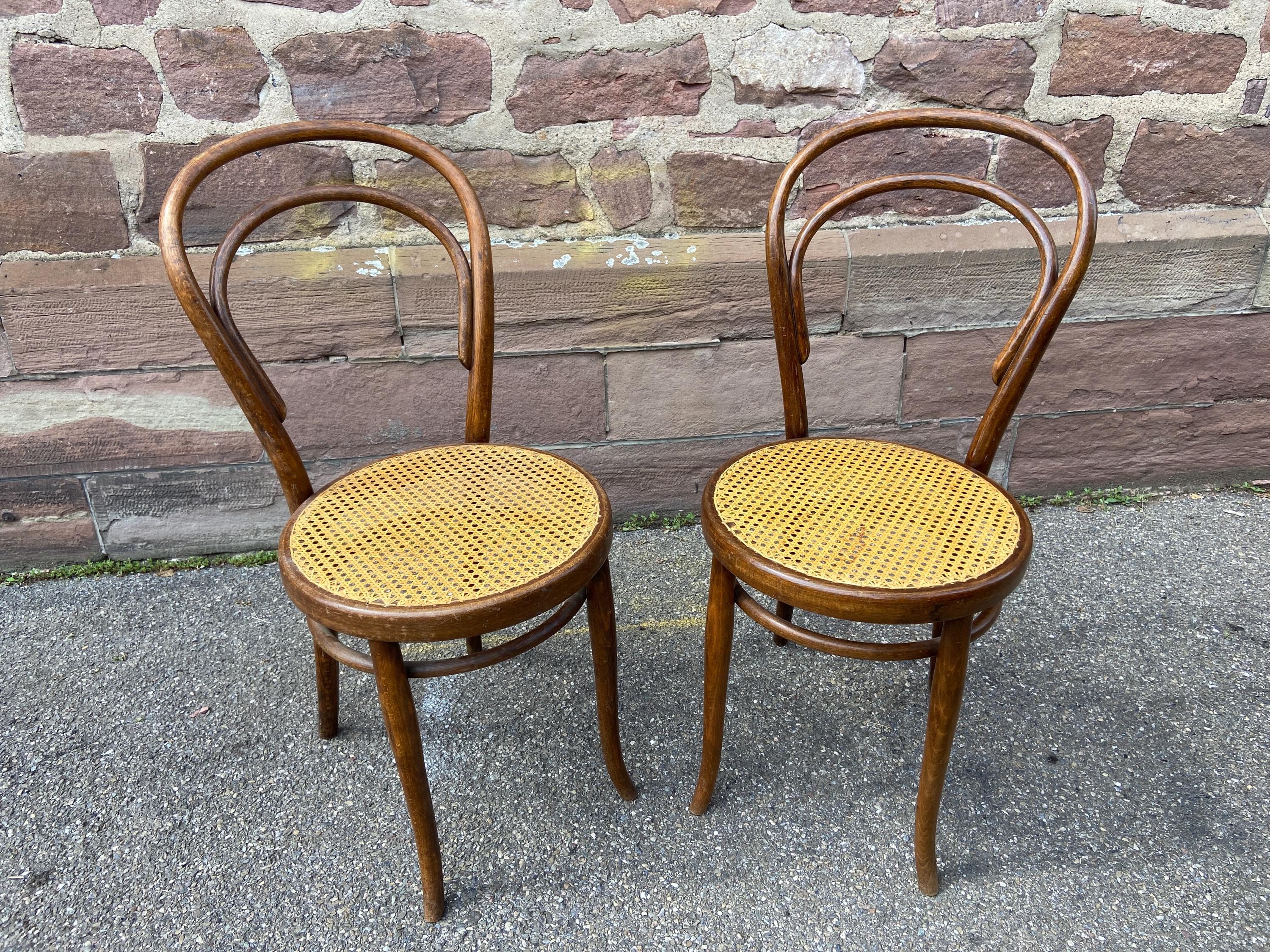 TON bentwood chair ② TON 18 Bentwood Caned Chair