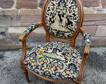 sublime fauteuil style Louis XVI Tapissé vintage Velours upholstered 1900 rococo