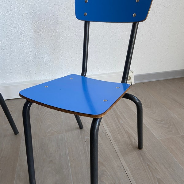 Chaises d'école maternelle Formica enfant Ecole vintage 1960 Mullca delagrave  French baby school chair