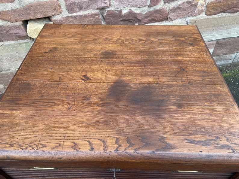 Meuble classeur à rideau coulissant Meuble classeur rolladenschrank tambour cabinet france 1950 image 3