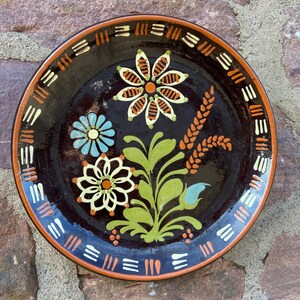 Vintage Französische Keramik Schale Elsass Frankreich redware art populaire