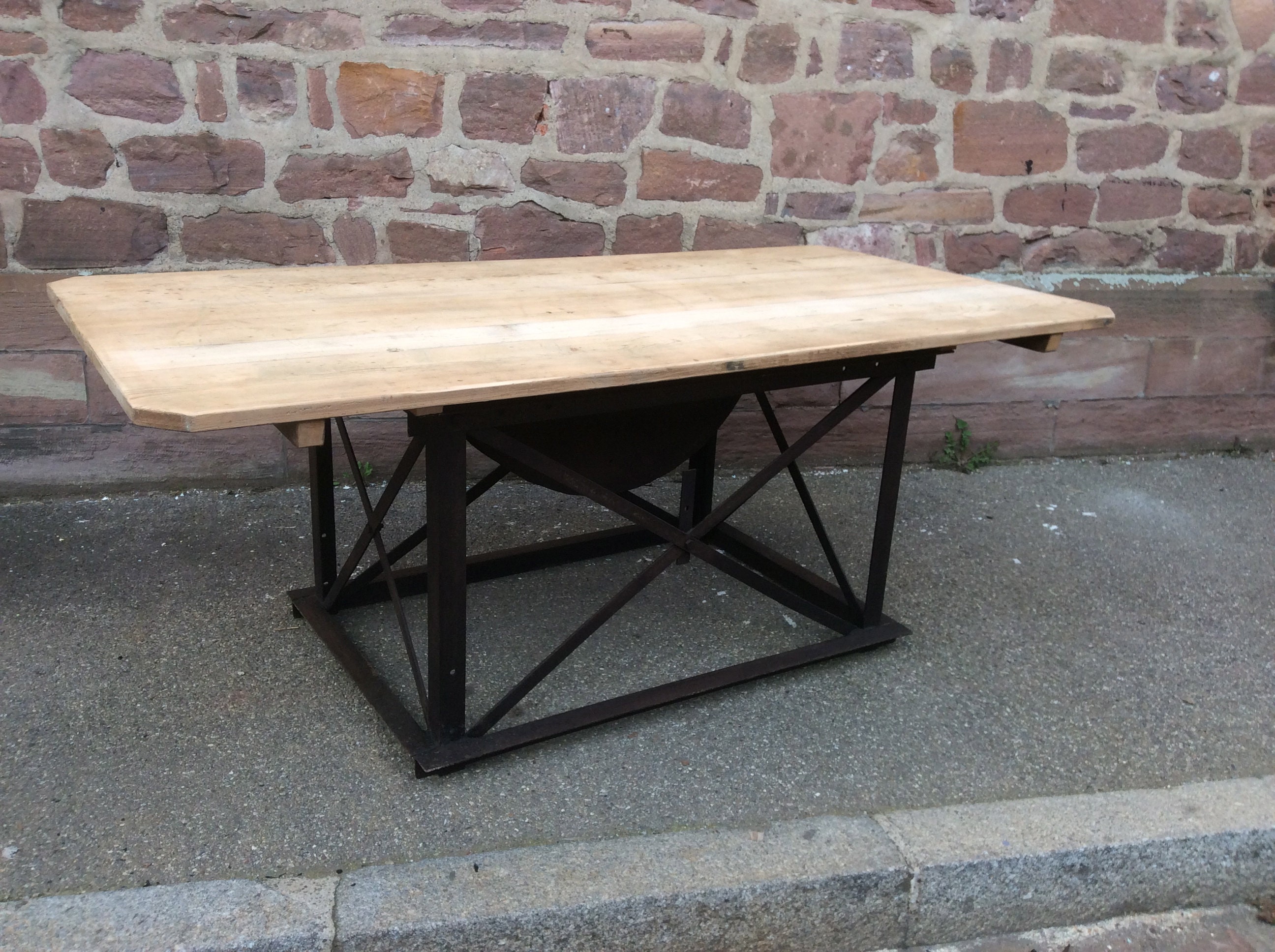 Table Industrielle Industrial Table Établi Atelier Loft French Dinning