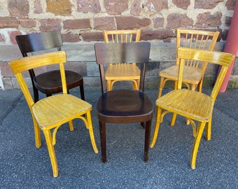 lot 6 Mismatched bistro chairs bentwood Brasserie bentwood french chair baumann thonet dismatch