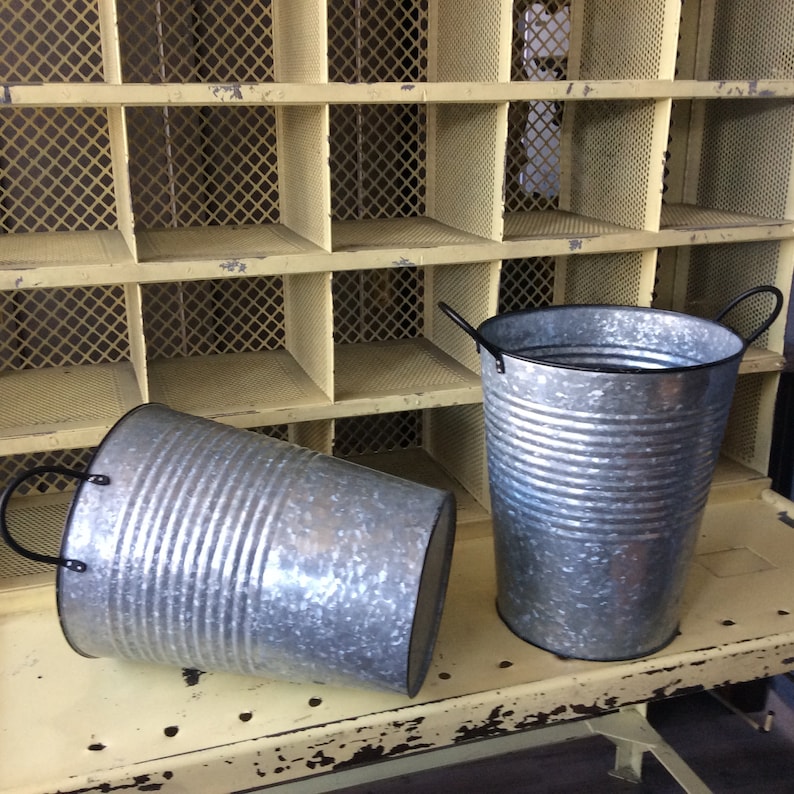 Bucket Zinc round Tub buckets Galvanized basin garden bucket Etsy