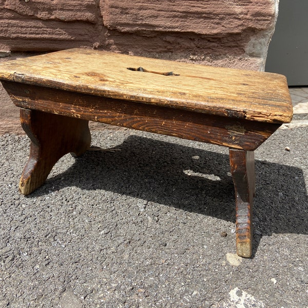 french farmer wooden stool tabouret de ferme en bois vintage footstool rustical déco bohême