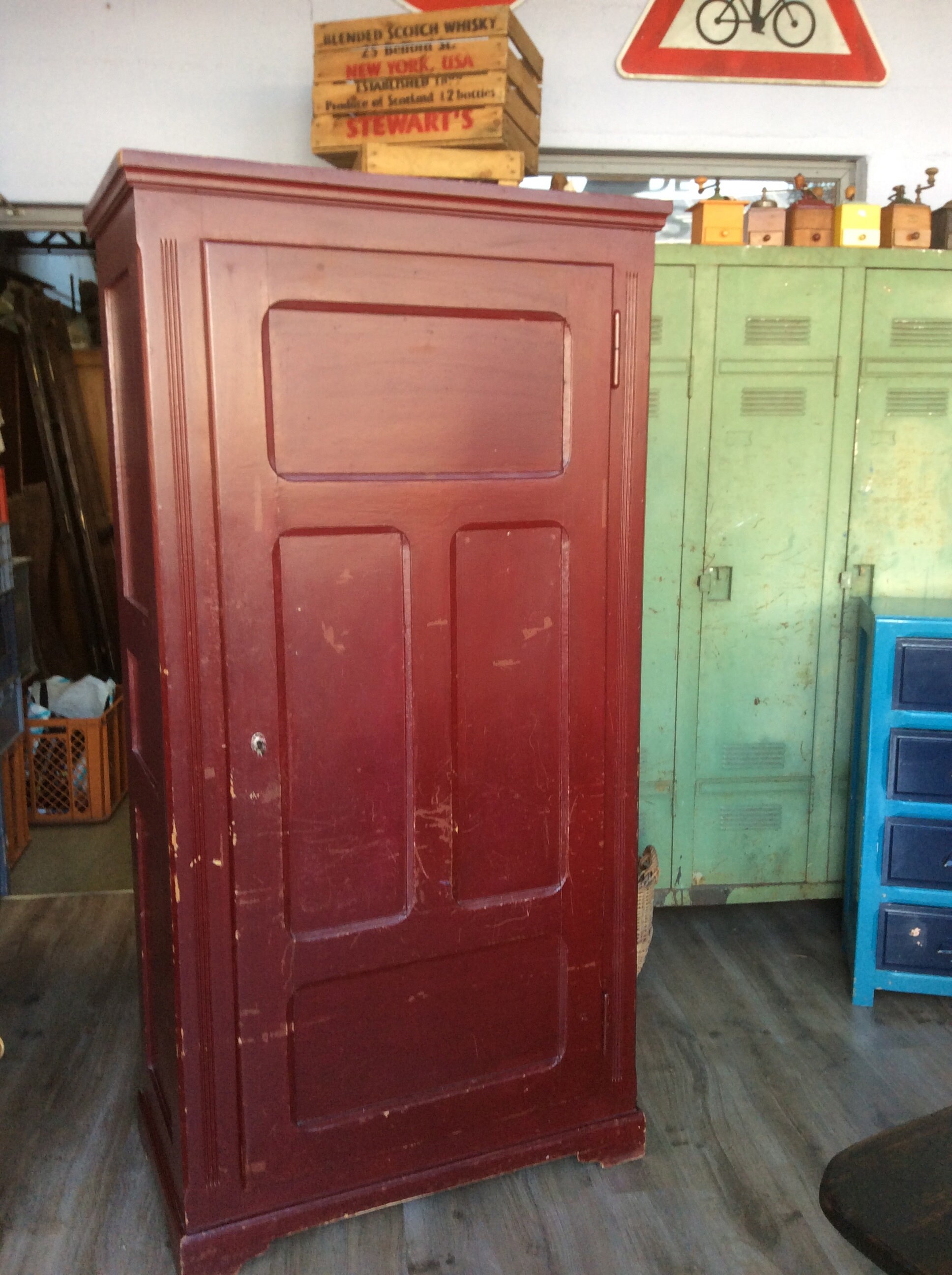 Armoire Parisienne, Bonnetière Ancienne Rustique Vintage École