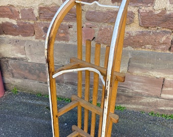 Ref 1012 フランスヴィンテージ古い木製そりトボガン大型そり古い