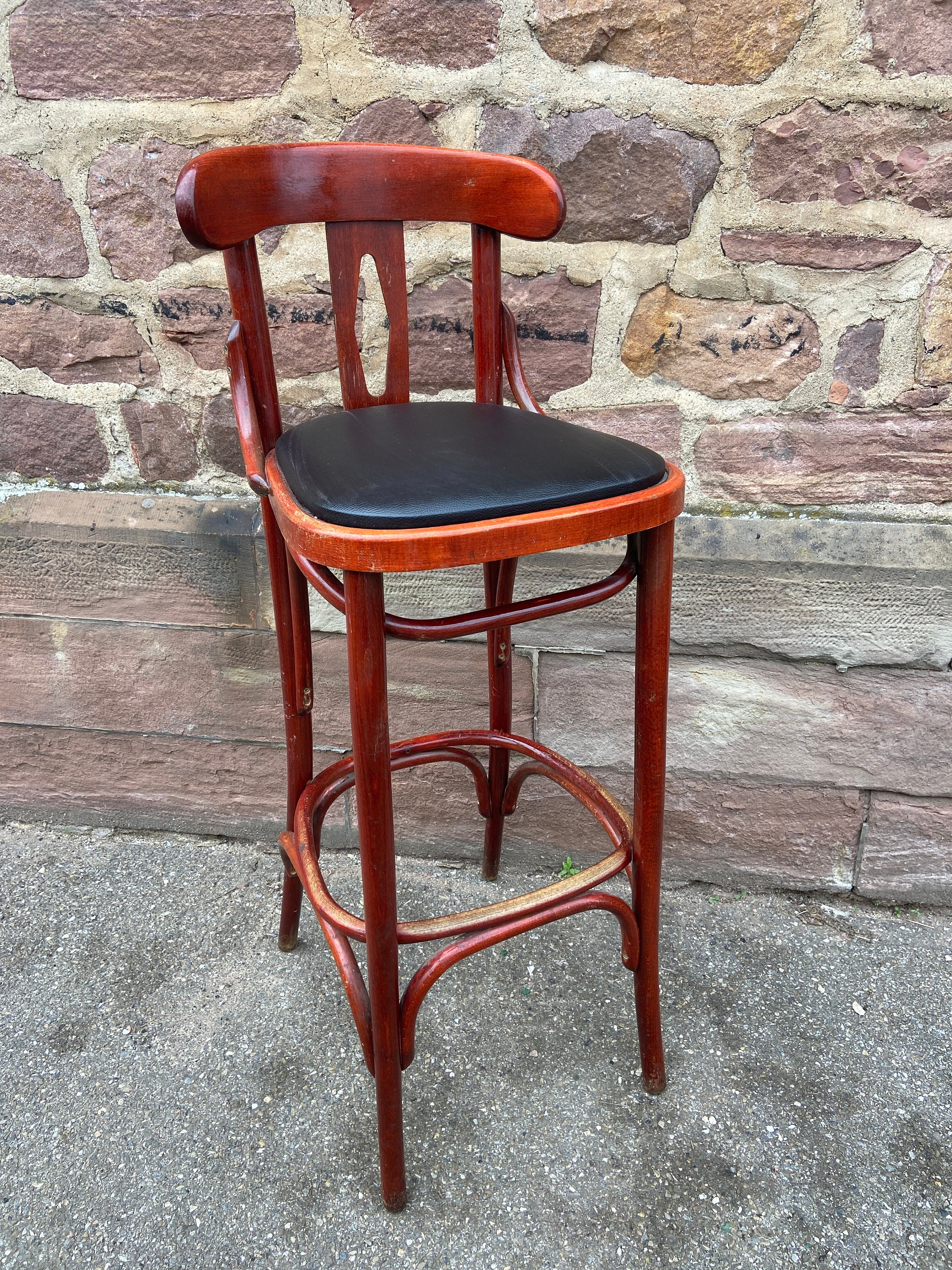 Tabouret de Bar Bois Courbé 1970 Bentwood Stool Thonet