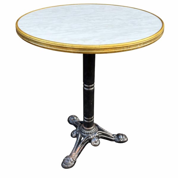 French Paris bistro table, Parisian cafe, garden terrace, metal pedestal table, vintage metal iron table, Montmartre