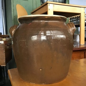 Antieke confit Pot Français Geglazuurd Terracotta Aardewerk Steengoed Confit Pot Boerderij Confit Jar - Antieke Aardewerk Crock - Frans land