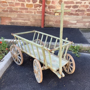アンティーク手押し車 アルザス ライターワーゲン 1900 年代の素朴な農民カート