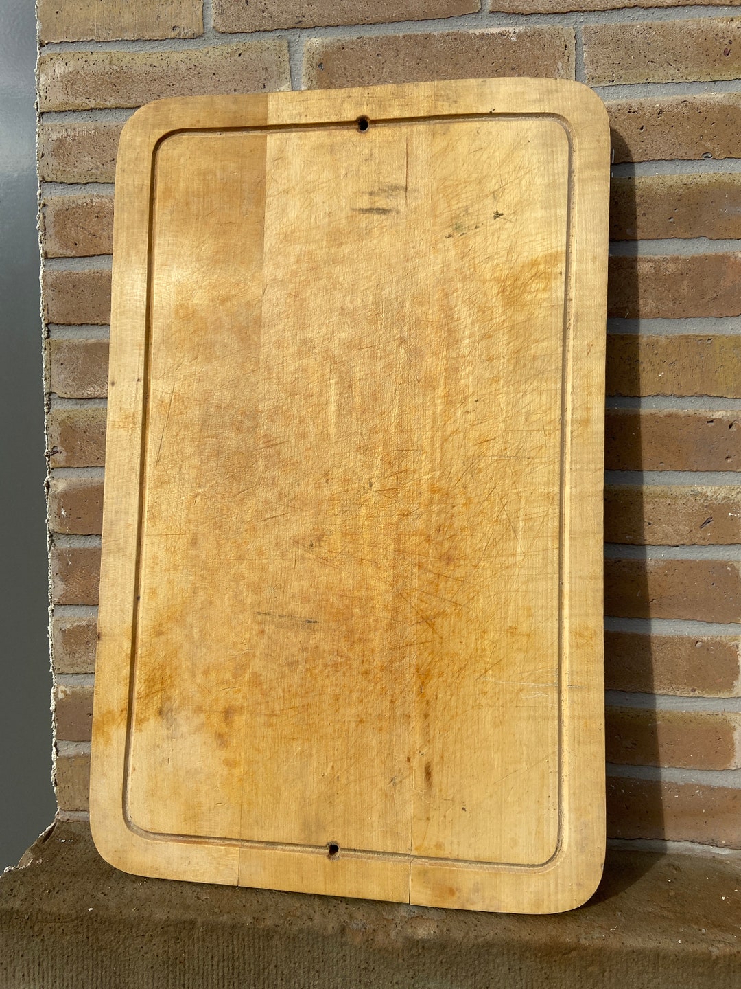 Antique Wood French Cutting Board 1950s Butcher Block Etsy