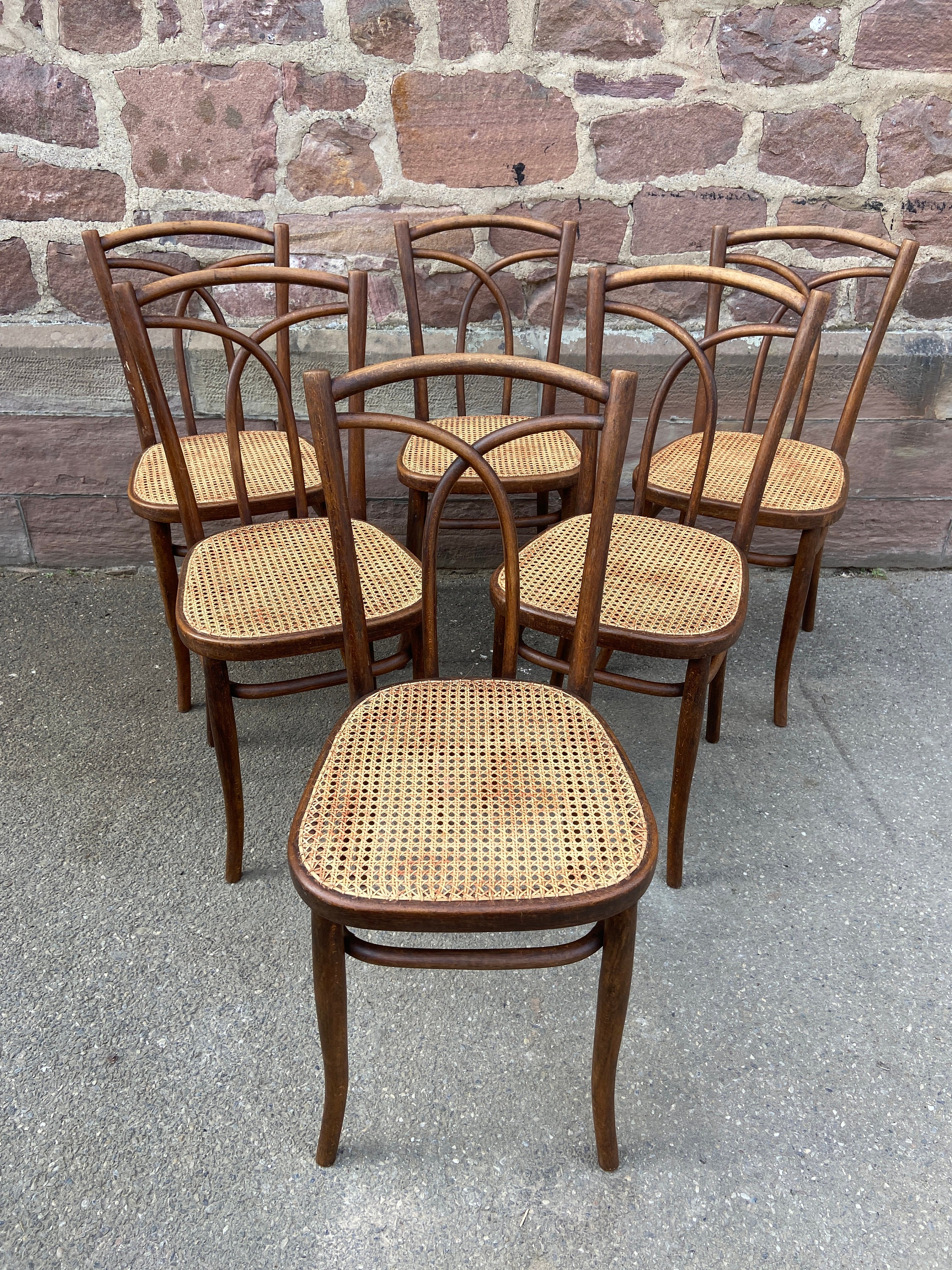 Suite de 6 Chaises Bistrot Viennoise Bois Courbé French Bistro Chair Vintage Thonet Tuna Bentwood 19