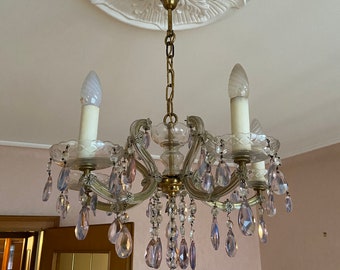 Venetian crystal chandelier Marie-Thérèse old rococo vintage French chandelier Louis XV 1970-80s