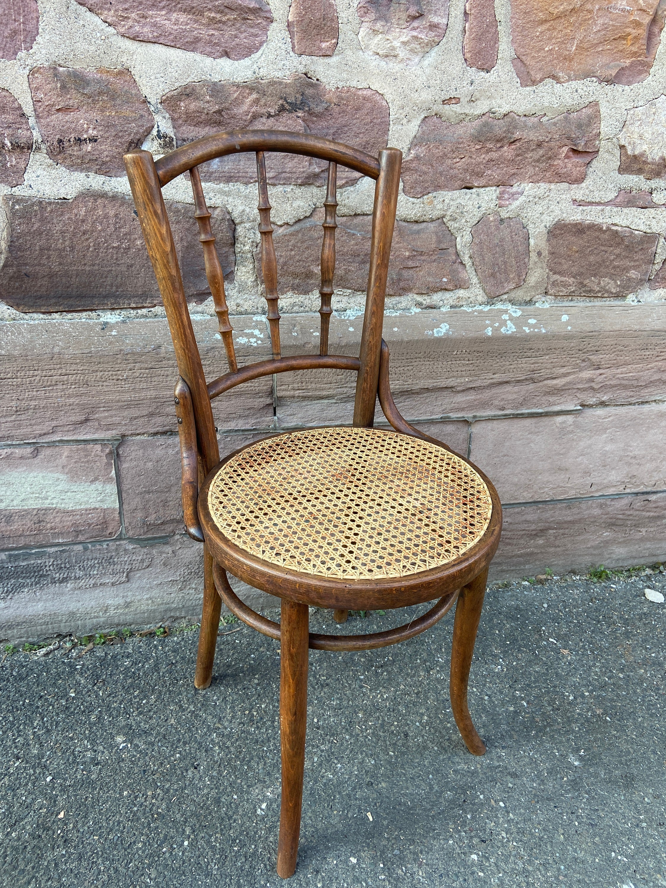 Antique Thonet Bentwood Baby Cradle with Canopy Bed J. & J. Kohn