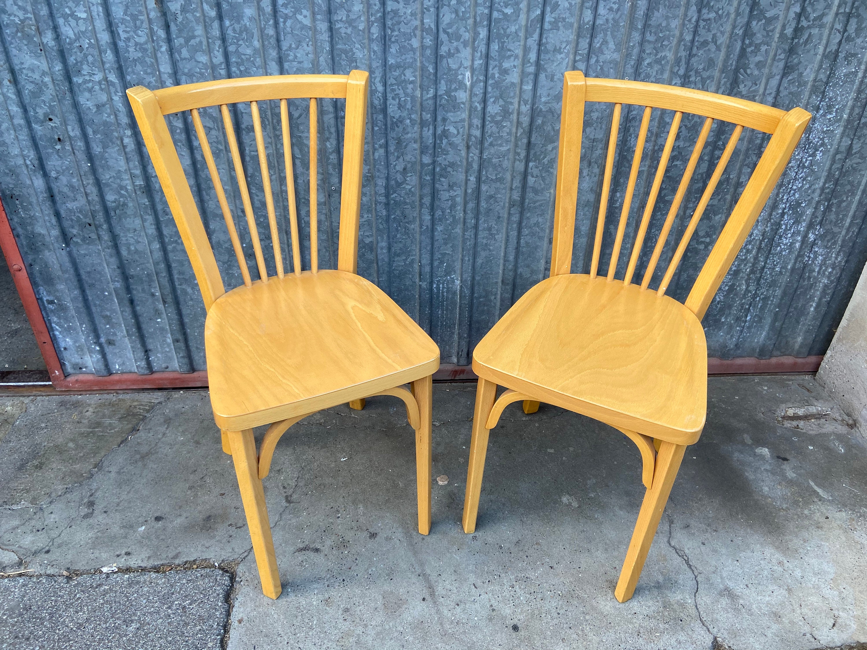 2 Chaises Bistrot Baumann French Bistro Chair Vintage Thonet Tuna Bentwood 1970 Design