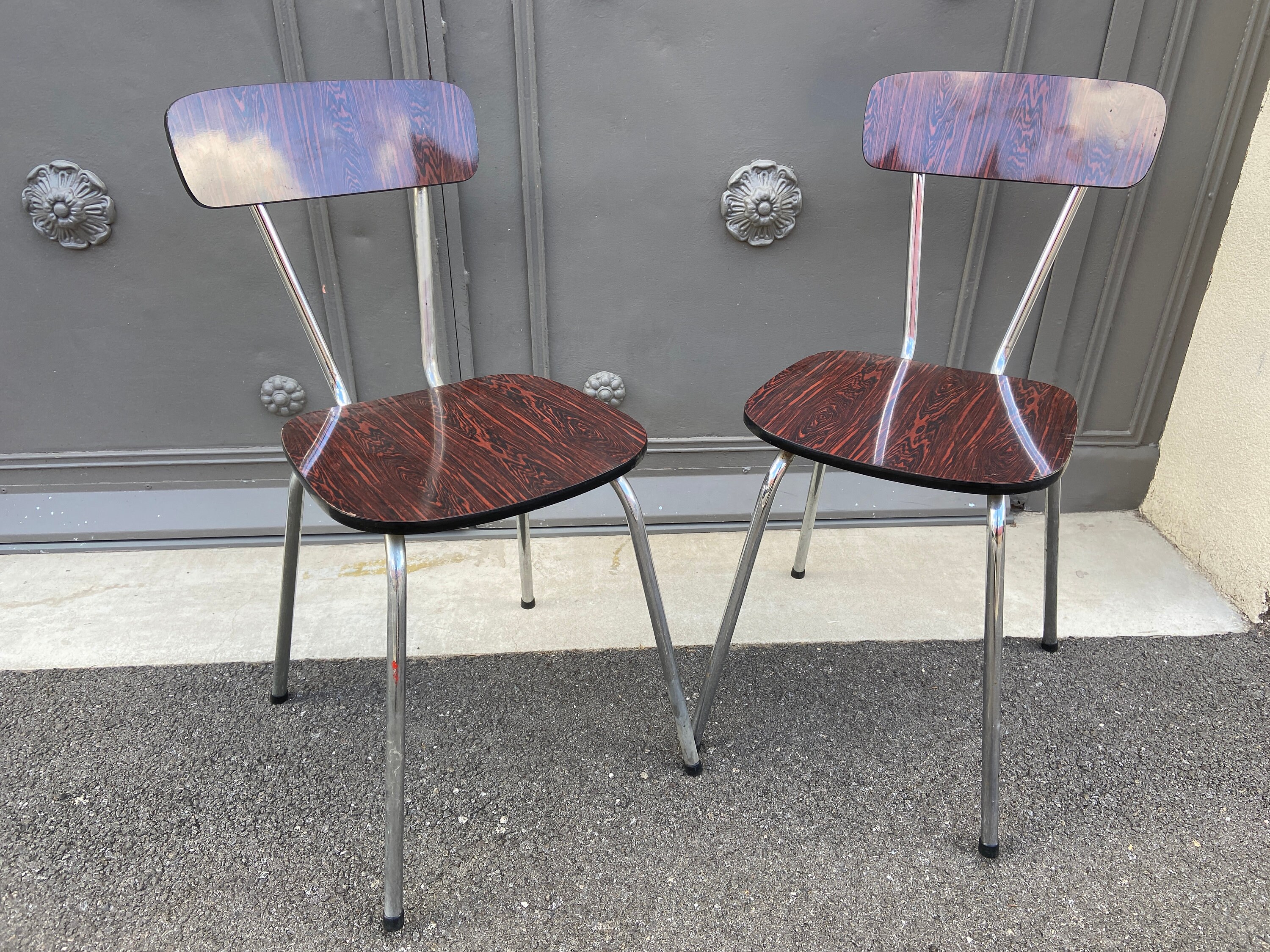 Paire de Chaises en Formica Mid Century Vintage 1960