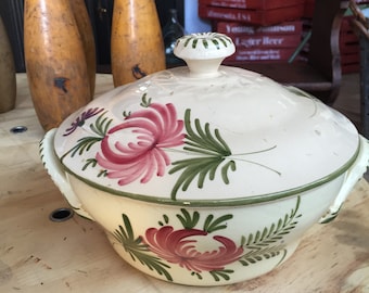 Earthenware soup tureen of Saint-Clément 1950 french pottery tureen