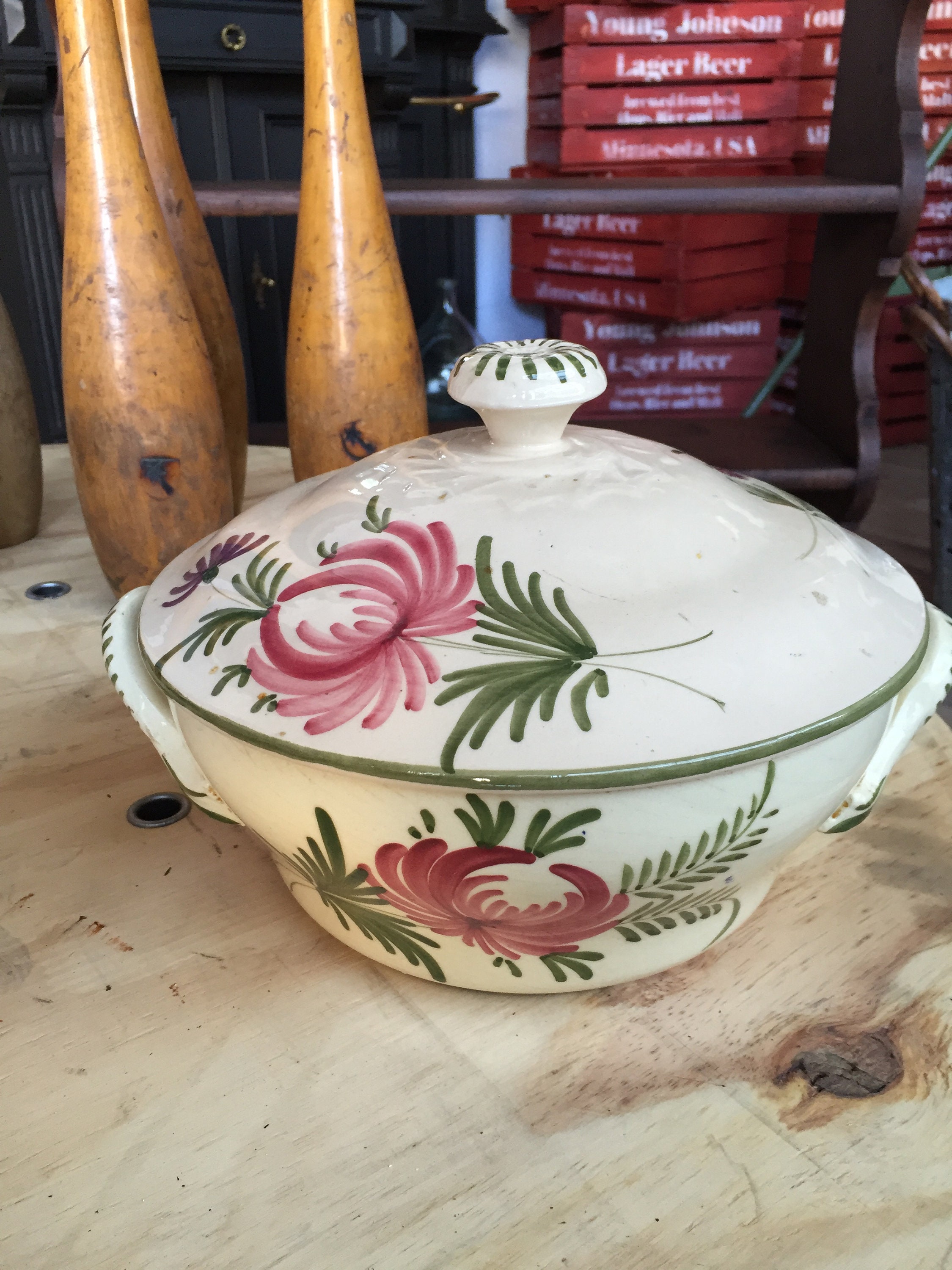 Soupière en Faïence de Saint-Clément 1950 French Pottery Tureen