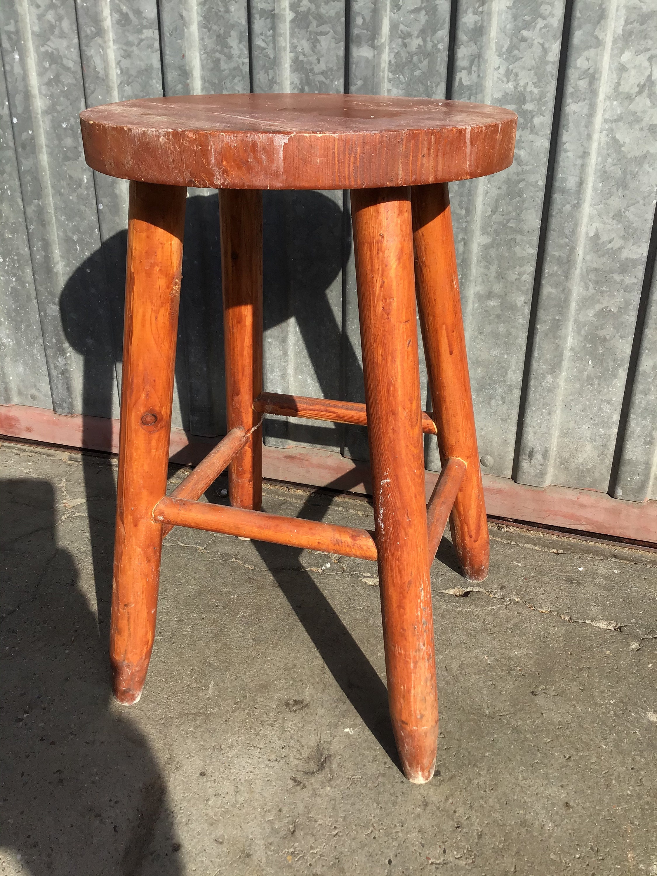 Vintage Rustic Stool French Farmer Stool Etsy