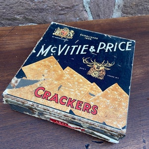 boite Publicitaire ancienne vintage biscuits Mc VITIE & PRICE french toleware ad tin kitchen deco 1950