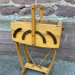 Worker art Vintage Scandinavian Deco sewing box sewing box 1950