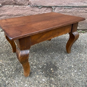 Antique French Louis XV 1880s country Footstool footrest stool hocker walnut Alsace