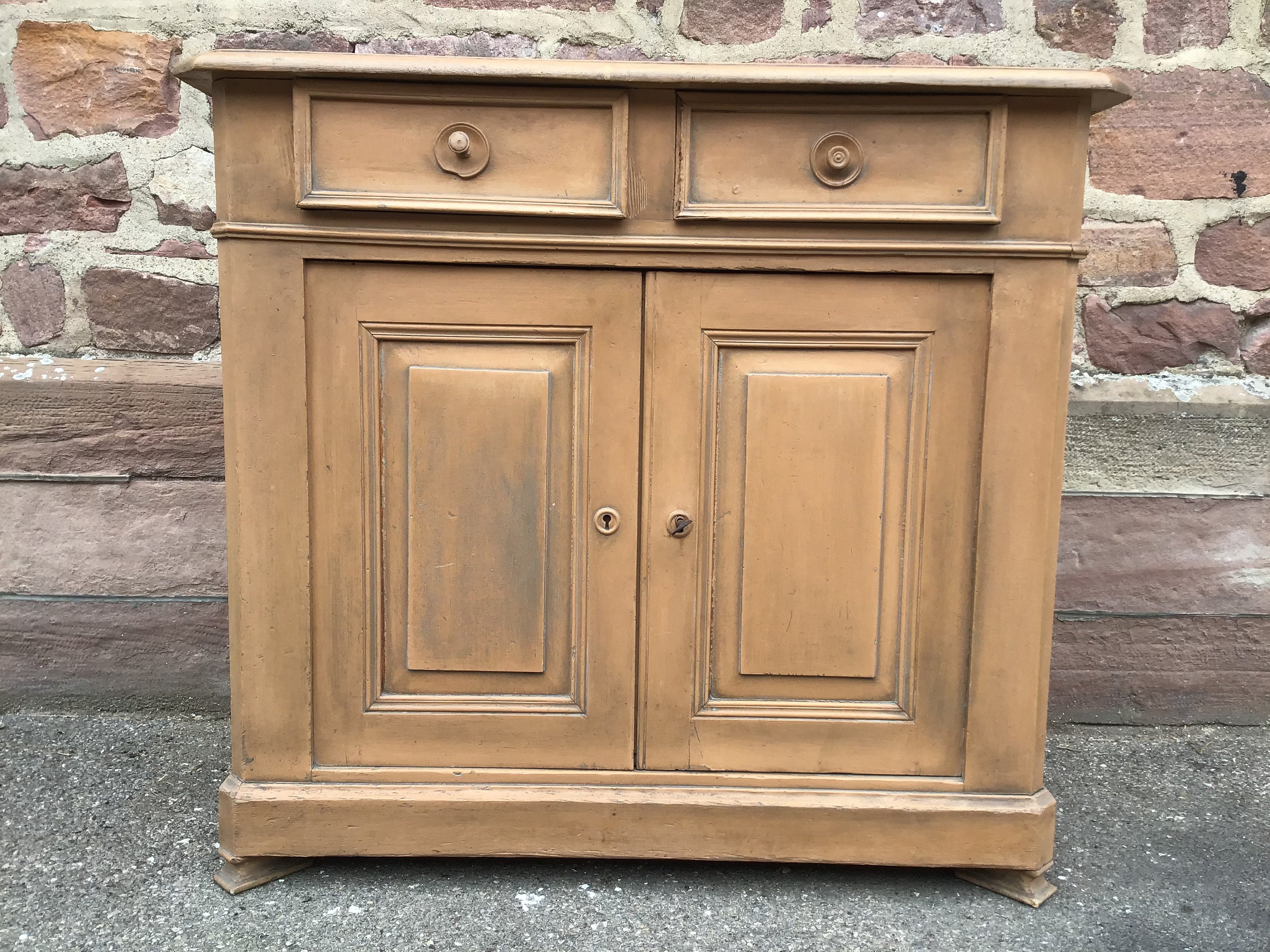 Vintage French Cottage Sideboard Fir 1920S Pine Paint Buffet Sapin Ancien Campagnard Bohême