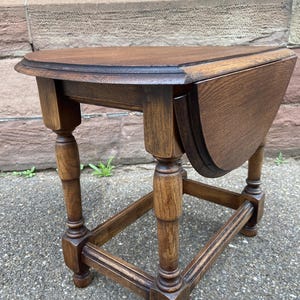 Louis XIII Style folding coffee table, French oak, vintage 1950s tasting table