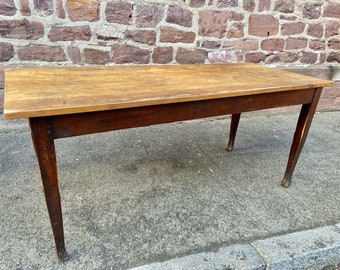 Table de café bistrot Brasserie vintage 1950 Hêtre e et sapin Bière de Colmar Brasseur ferme