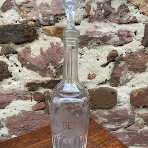 Kirsch carafe Old Crystal Brandy No Saint Louis No Baccarat French Carafe 1950